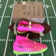 Nike Jr. Zoom Superfly 9 Academy TF Pink Blast/Gridiron/Volt DJ5616–705 GS Sz 5Y