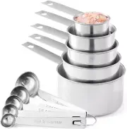 Professional Stainless Steel 10-Piece Measuring Cups and Spoons Set
