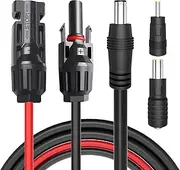 Goupchn Solar Panel Connector to DC 5.5mmx2.1mm Adapter Extension Cable 16 AWG 4.59ft/1.4m with DC 8mm, DC 4mmx1.7mm Adapter for Portable Power Station, Solar Generators