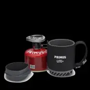 Primus Lite+ Stove System Black W/ 2 Gas Canisters and Coffee Press