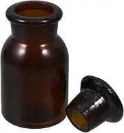 HEALEEP Laboratory Wide Mouth Amber Bottle Chemical Sample Container UV Protected Leak Resistant Easy to Clean Glassware for Efficient Lab Use