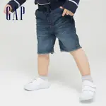 GAP 男幼童裝 仿牛仔布毛邊短褲-水洗靛藍(679421)