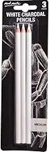 White Charcoal Pencil Set Professional Sketch Carbon Pen 3 Packs