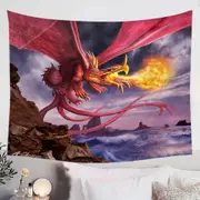 Cool Art Scary Fire Dragon Tapestry