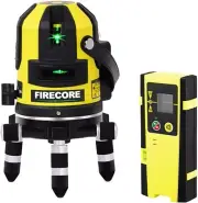 Firecore 4V1H Green Beam Laser Level w/ 360 Rotary Receiver FIR411G