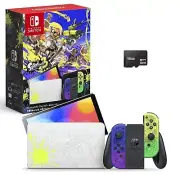 NEW Nintendo Switch OLED 64GB Splatoon Limited Edition Console + 16GB MicroSD