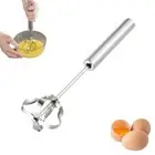 Hand Push Semi-Automatic Whisk Stainless Steel Milk Frother for Cooking