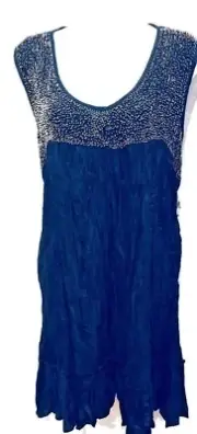 plus sz M /20 VIRTU by TS TAKING SHAPE Corfu Tunic Top Funky Navy NWT!