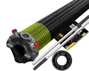 Garage Door Torsion Spring 207x1.75x24- Black for RIGHT SIDE with Bushing & Bars
