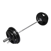 99KG Weight Set 150cm Olympic Barbell Bar 90KG Weight Plate FREE Spring Collar