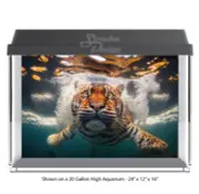 Vibrant Cute Tiger Swim Polyester Fish Tank Glass Backdrop Aquarium Background