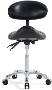 Saddle Stool Chair with Back Rolling Esthetician Seat for Salon Tattoo Shop Spa