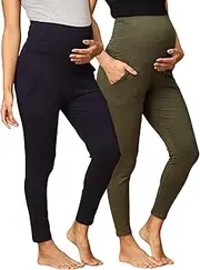 [The Mom Store] Comfy Maternity Leggings, Comfortable, Soft, Pre and Post Pregnancy, 95% Cotton 5% Lycra