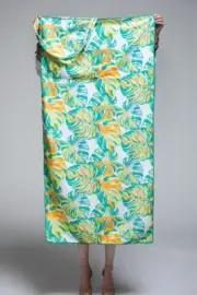 Ruggine 2 In 1 Monstera Motif Bag and Beach Towel 100% Polyester