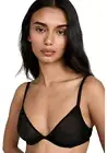 Calvin Klein Women's 30D Black Sheer Marquisette Unlined Plunge Bra