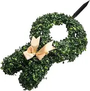 ABOOFAN Easter Bunny Topiary Plant Lifelike Artificial Greenery Festive Bow Decor for Home Garden