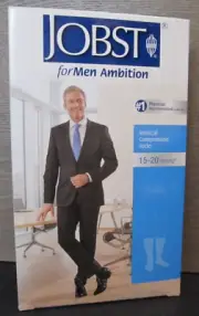 Jobst Men Ambition 15-20 mmHg Black Compression Socks Knee CT Long Size 3 - NEW