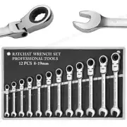 Flex Head Ratcheting Wrench Set,Chrome Vanadium Steel Combination Wrenches