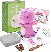 FTEVEN Needle Felting Kit - Dinosaur, Beginner Adult Felting Kit with Felting Needles, Wool, Pad and Instructions (Pterosaur Yoyo)