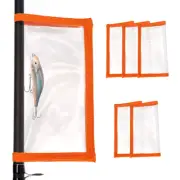 6 Pack Fishing Lure Wrap 3.9" x 7.1" Durable Clear PVC Lure Covers Orange