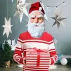 Face Cover Santa Claus Beard Mask Hat Set Cosplay Accessories Adult