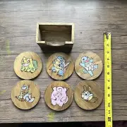 Pokemon Coasters wood burning pyrography wood gift Present Art