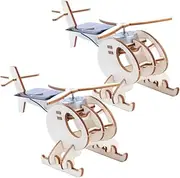 UPKOCH Decorate Your Own Planes Solar Helicopter Toys Educational Science Kit Assemble Airplane Model