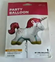 Unicorn Balloon Party Decorations Large Pink Shaped Mylar Foil Pony Girl 36in