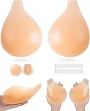 [APOWUS] Sticky Bras for Women Push Up Adhesive Invisible Bra Backless Strapless Bra for Big Busted Reusable with Nipple Covers