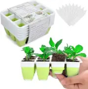 6pcs Reusable Seed Starter Kit, 72 Cells Seed Starter Trays, Silicone Seedlin...