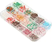 ASAKKURA 12 Pack Christmas Polymer Clay Nail Art Decorations Xmas Nail Decals for