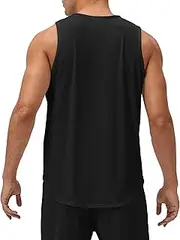 [Queerier] Men's Muscle Shirts Sleeveless Dry Fit Gym Workout Tank Tops Bodybuilding Athletic Running T Shirt