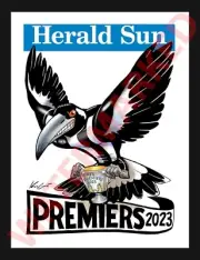 2023 MARK KNIGHT PREMIERSHIP POSTER FRAMED COLLINGWOOD AFL PREMIERS DAICOS