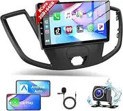 Podofo Carplay Android Auto【2+64G】 Car Stereo for Ford Transit 2013-2019,9 Inch IPS Touchscreen Car Radio Receiver with Bluetooth/GPS/Mirror Link/SWC/WiFi+MIC+AHD Backup Camera