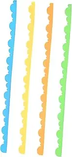 VILLFUL Elegant Foam Decorative Flowers Borders 4pcs Scallop Trim for Classroom Desk and Blackboard Decoration