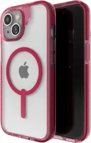 ZAGG - Santa Cruz Snap iPhone 15/14/13 Case - CLEAR/MAGENTA RED