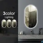 Oval Pill Shaped 3 Colour Lighting BACKLIT LED Mirror 450X900MM Touch Sensor Swi