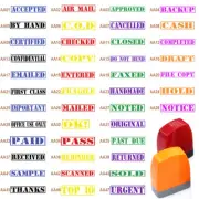 Custom stamp PAID CHECKED VOID SCANNED APPROVED URGENT COPY 30x10mm Self inking