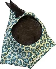 Full Face Fly Cover for Horses - Leopard Pattern Anti-Fly Cover, Horse Fly Mask, Horse Face Protection Horse Care Products, Anti-Bite Horse Head Cover, Comfortable for Competition