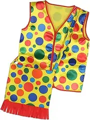 Clown Vest Waistcoat and Dot Shoulder Bag for Adult Novelty Clown Costume Clown Bag for Masquerade Cosplay Party Supplies