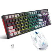 RGB Backlit Mechanical Keyboard and Mouse Set Wireless Gaming Keyboard Mouse