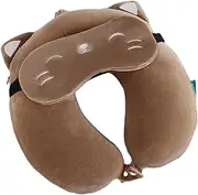 GLSTOY Travel Neck Pillow for Adults Soft Shaped Memory Cushion for Office and Airplane Lightweight and Supportive Neck Cervical Pillow with Design