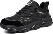 [Generic] Men's Lightweight Safety Trainers Steel Toe Cap with Air Cushion Comfortable Industrial Shoes for Work