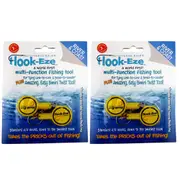 2x 2pc Hookeze Fishing Knot Tying Tool/Quick Hook/Rigs Line Standard Yellow