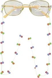 [Generic] Colorful Beaded Eyeglass Chain, Glasses Chains for Women, Beaded Glasses Chain, Handmade Chain for Glasses, Crochet Eyeglass Chain