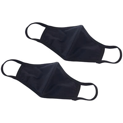 Face Mask, 2-Ply, 100% Cotton, M/L, Black, 2pcs/pk (50 Pack)