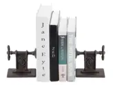 Cast Iron Bookends Vintage Old Fashioned Clamp Keep Books Organized Folders 2 Pc