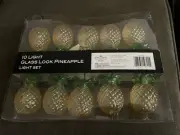 Kurt Adler 10-Light Glass-Look Pineapple Light Set