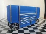 Blue Pit Utility Tool Box Workbench Shelf Vise Pan Gas 1/24 1/25 Scale Garage