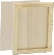 uxcell Unfinished Wood Canvas Panel 7x6 Deep 0.4", 4 Pack Wooden Paint Pouring Panel Boards Cradled for Pouring Art DIY Crafts